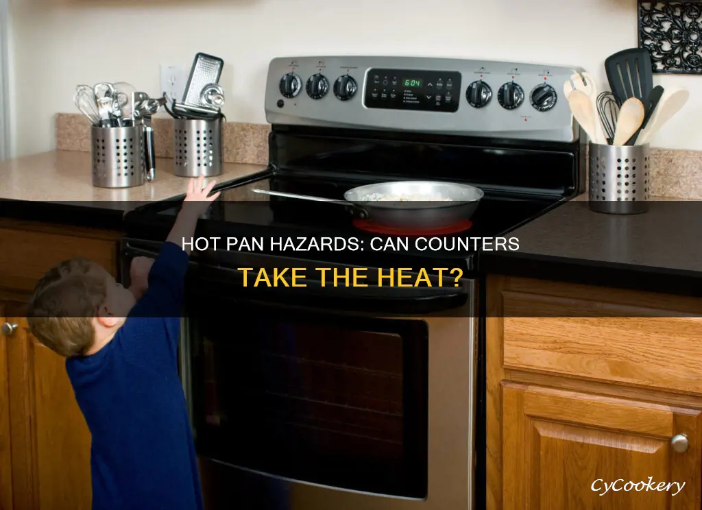 can a hot pan burn counters