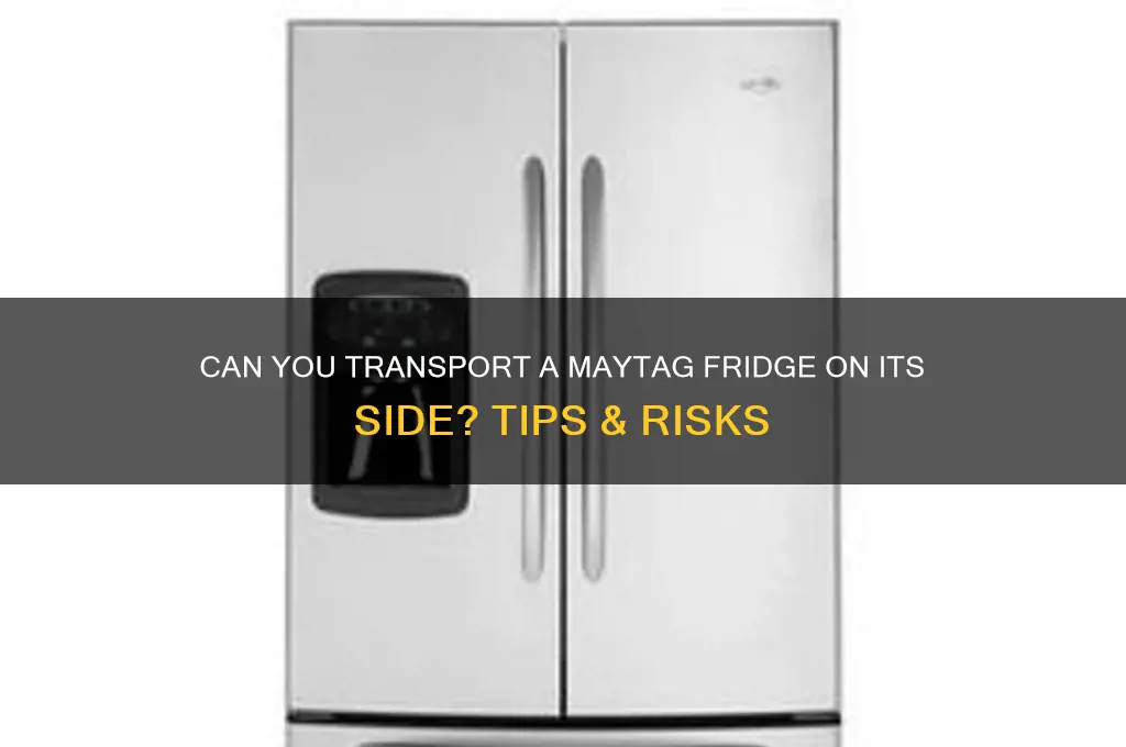 can a maytag refrigerator be transported on its side