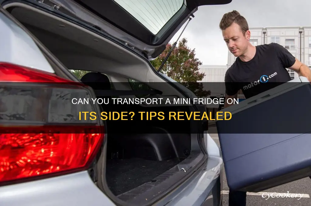 can a mini refrigerator be transported on its side