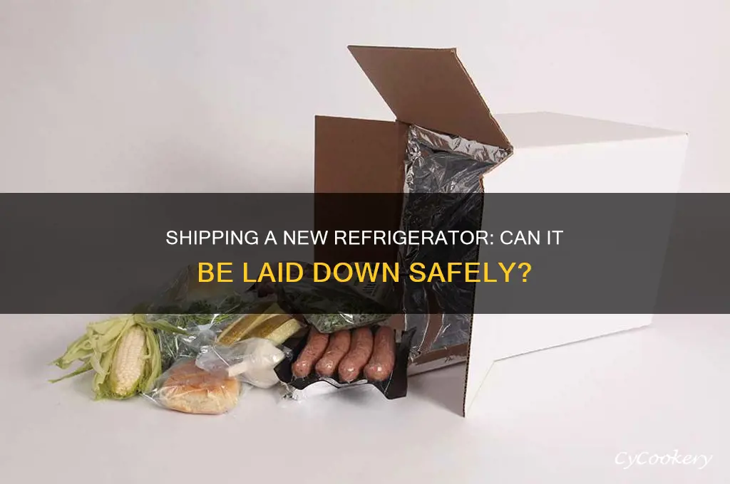 can a new in box refrigerator be shipped laying down