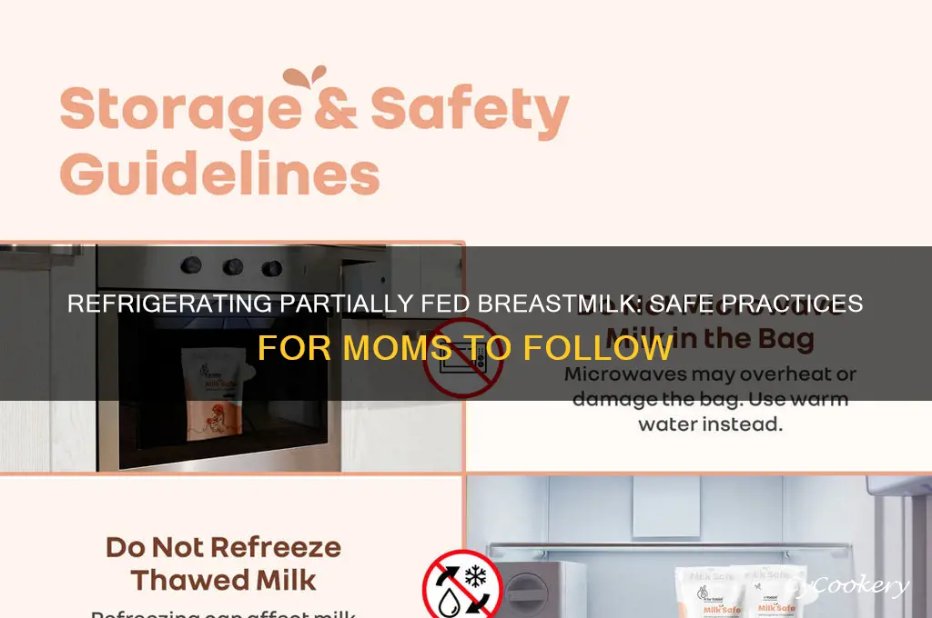 can a partially fed bottle of breastmilk be refrigerated