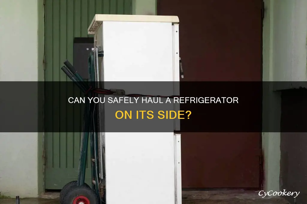 can a refrigerator be hauled sideways