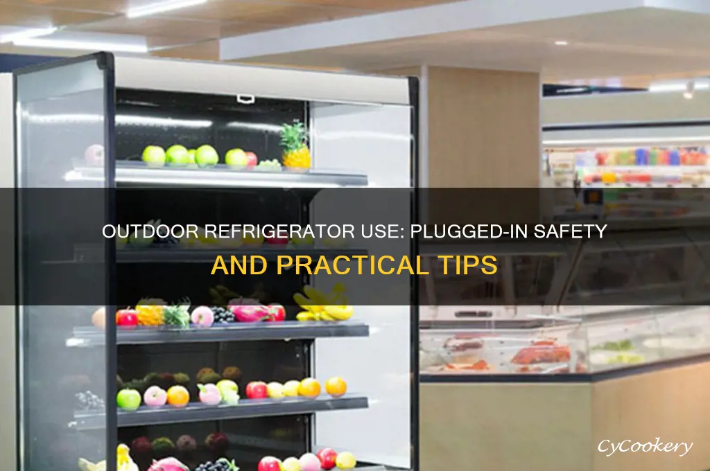 can a refrigerator be kept outside plugged in