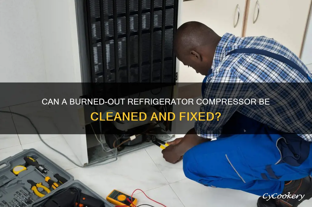 can a refrigerator compressor burn out be cleaned