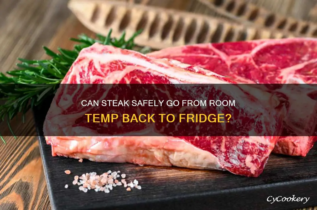 can a steak go to room temp then be refrigerated