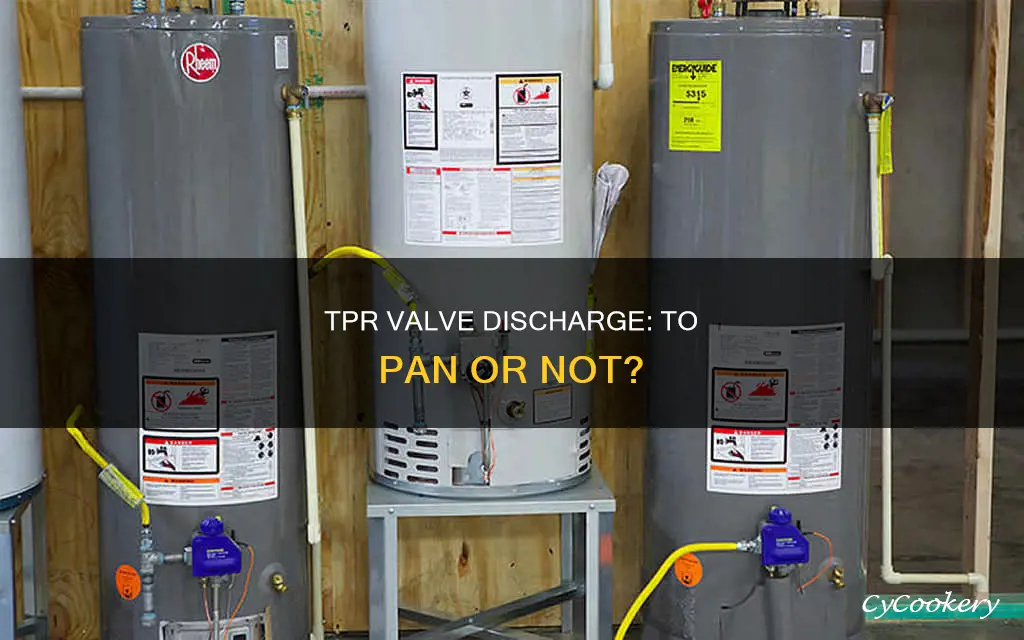 can a tpr valve discharge toto the pan