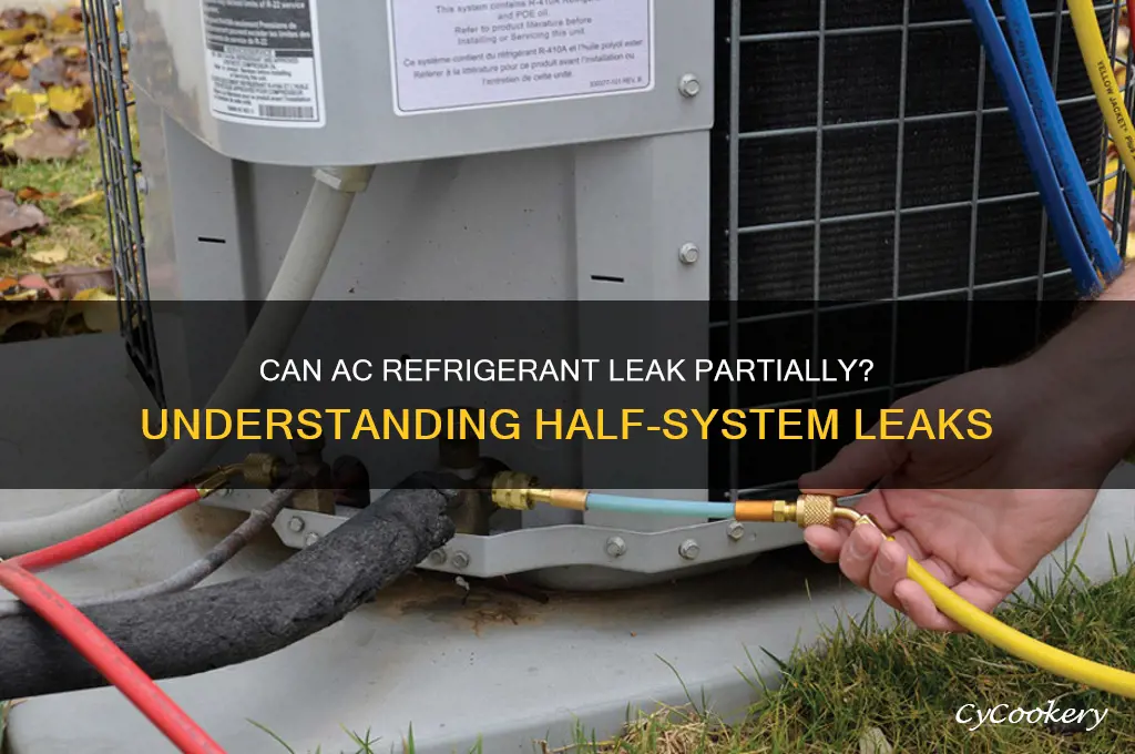 can ac refrigerant leak out only half of the system