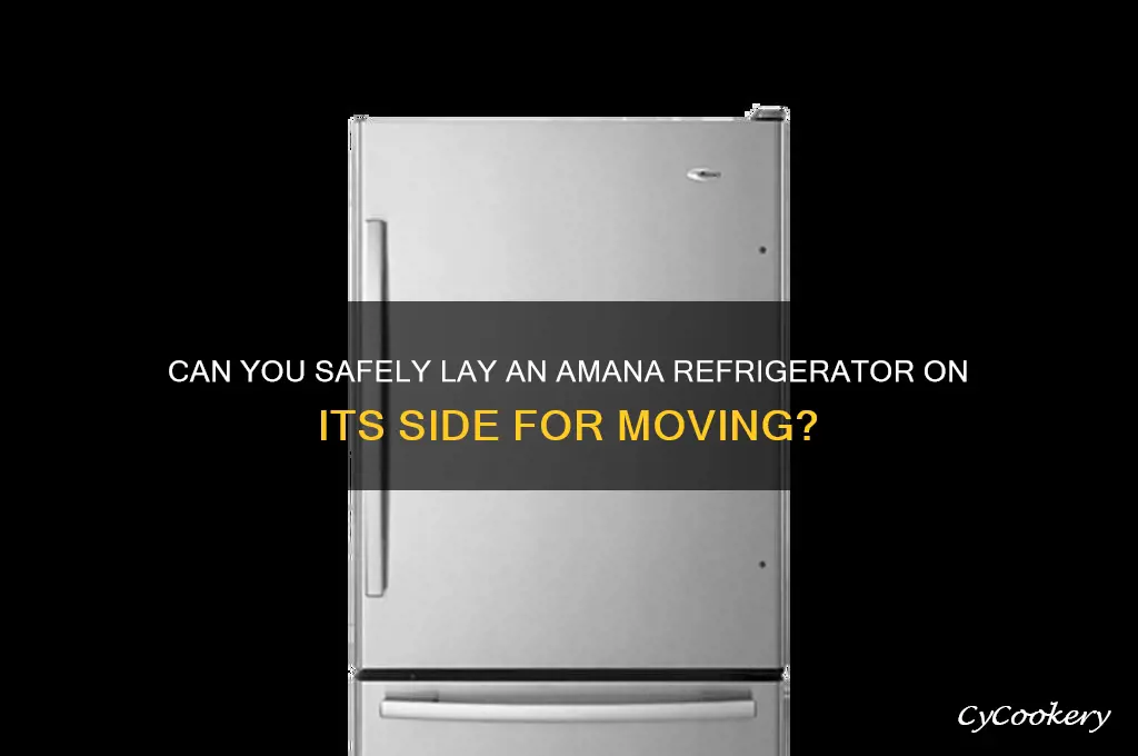 can amana refrigerator be laid on its side for moving