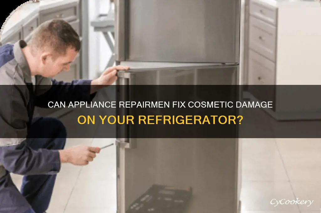 can appliance repairman repair cosmetic damage on refrigerator