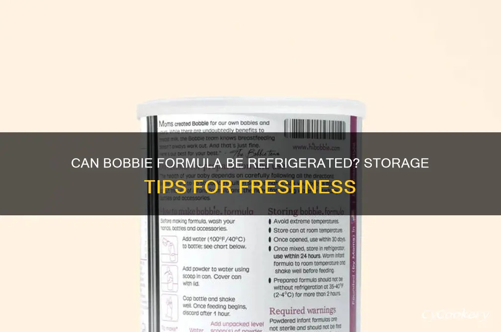 can bobbie formula be refrigerated