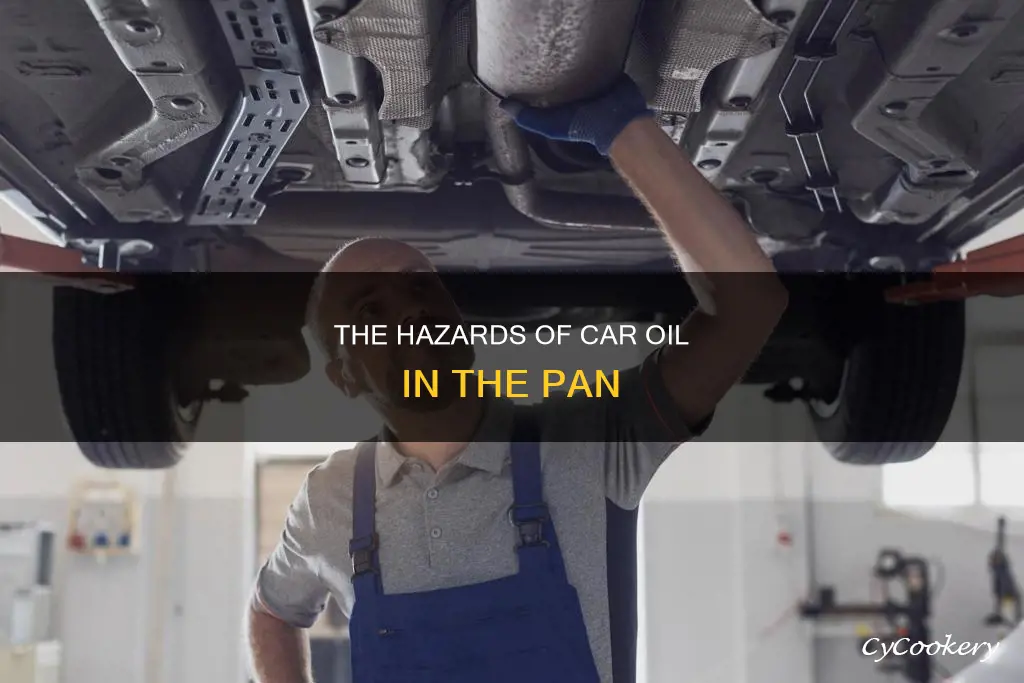 can car oil be spilled in the pan