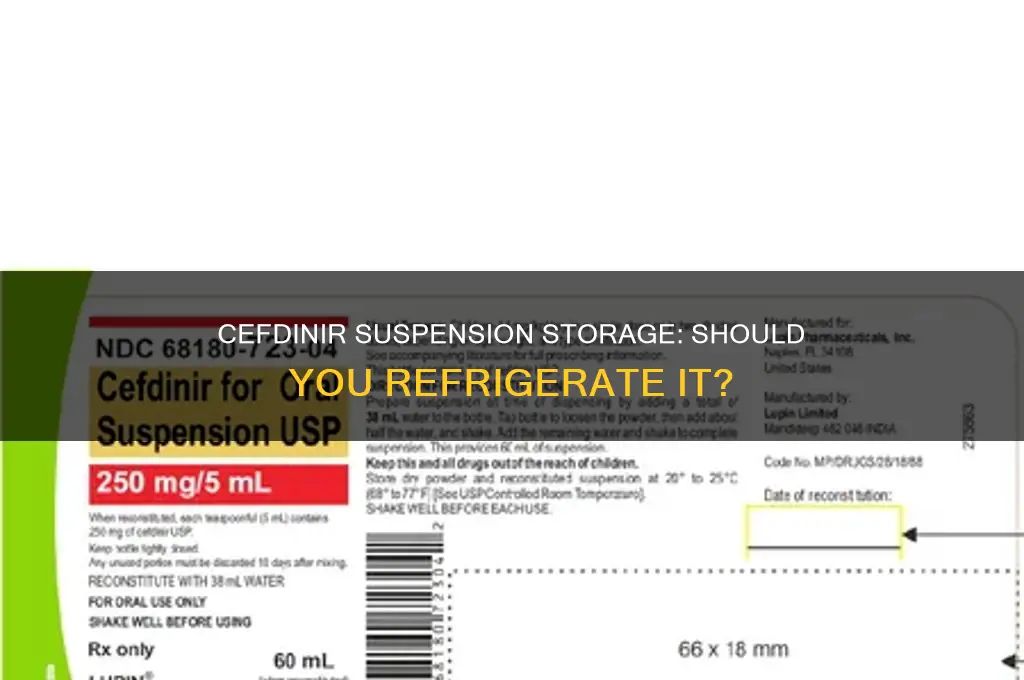 can cefdinir suspension be refrigerated