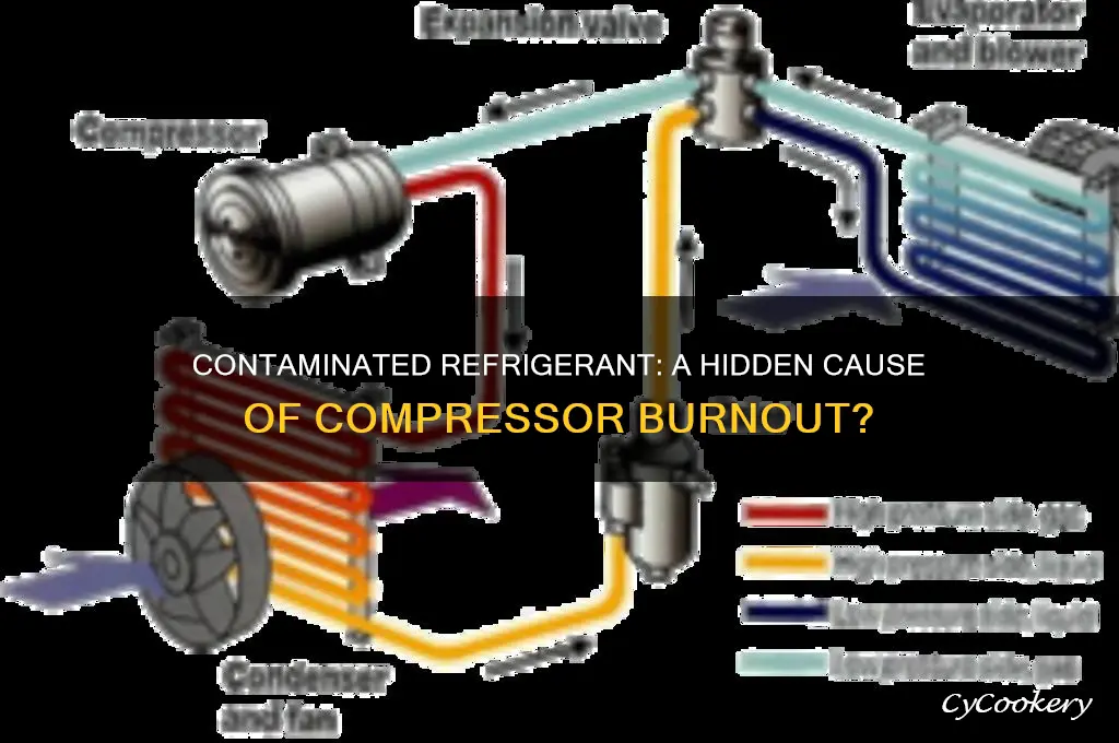 can contaminated refrigerant cause a compressor burnout