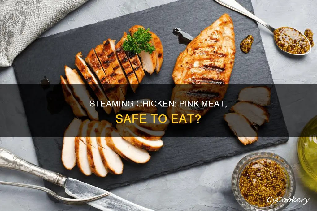 can cooked chicken be pink after steaming