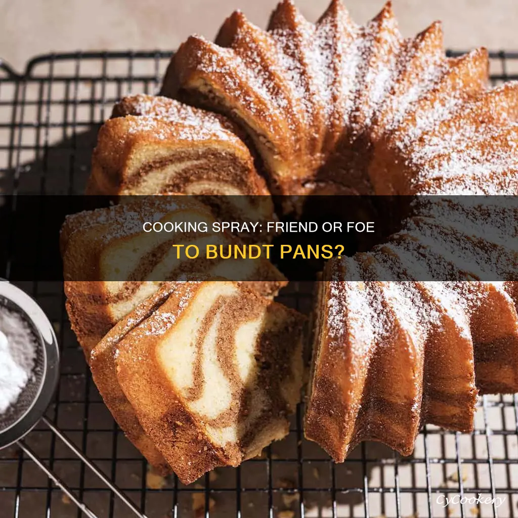 can cooking spray be use in bundt pan