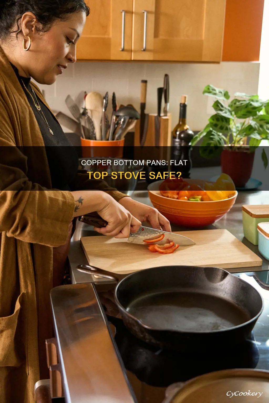 can copper bottom pans cook on flat top stove
