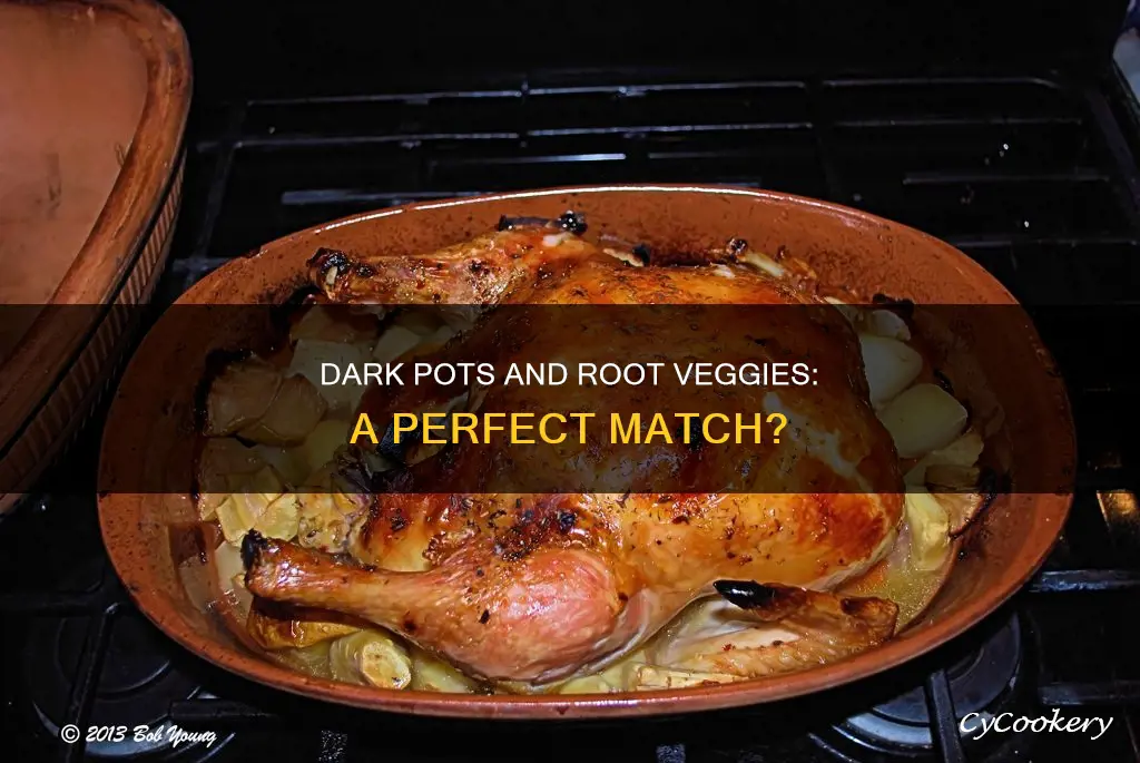 can dark pots cook roots