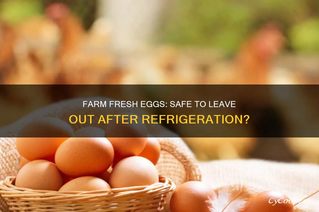 can farm fresh eggs be left out after being refrigerated