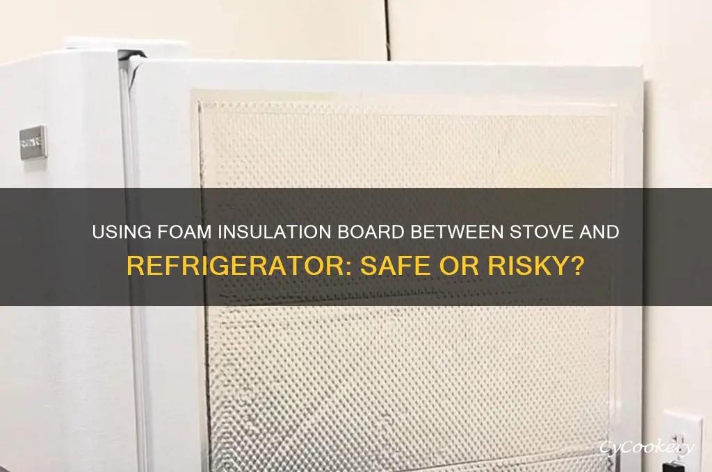 can foam insulation board be use between stove and refrigerator