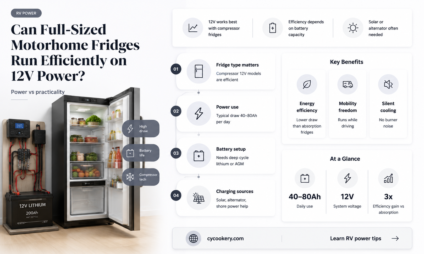 are full sized motorhome refrigerators operable on 12v