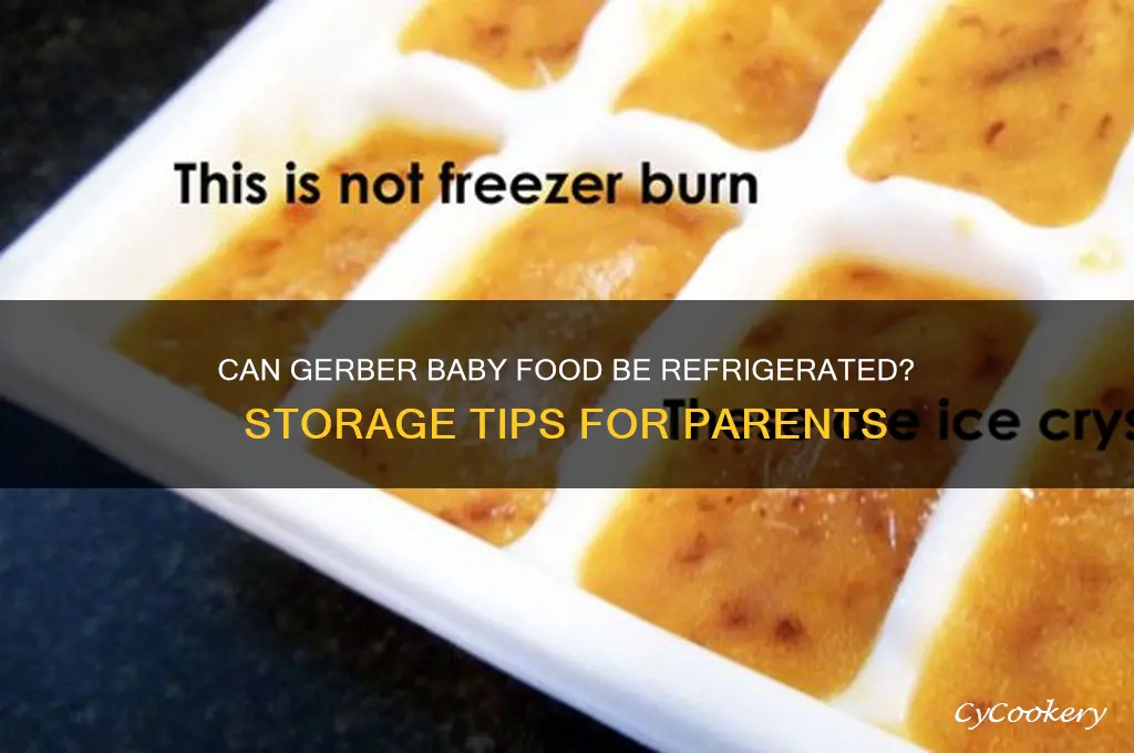 can gerber baby food be refrigerated