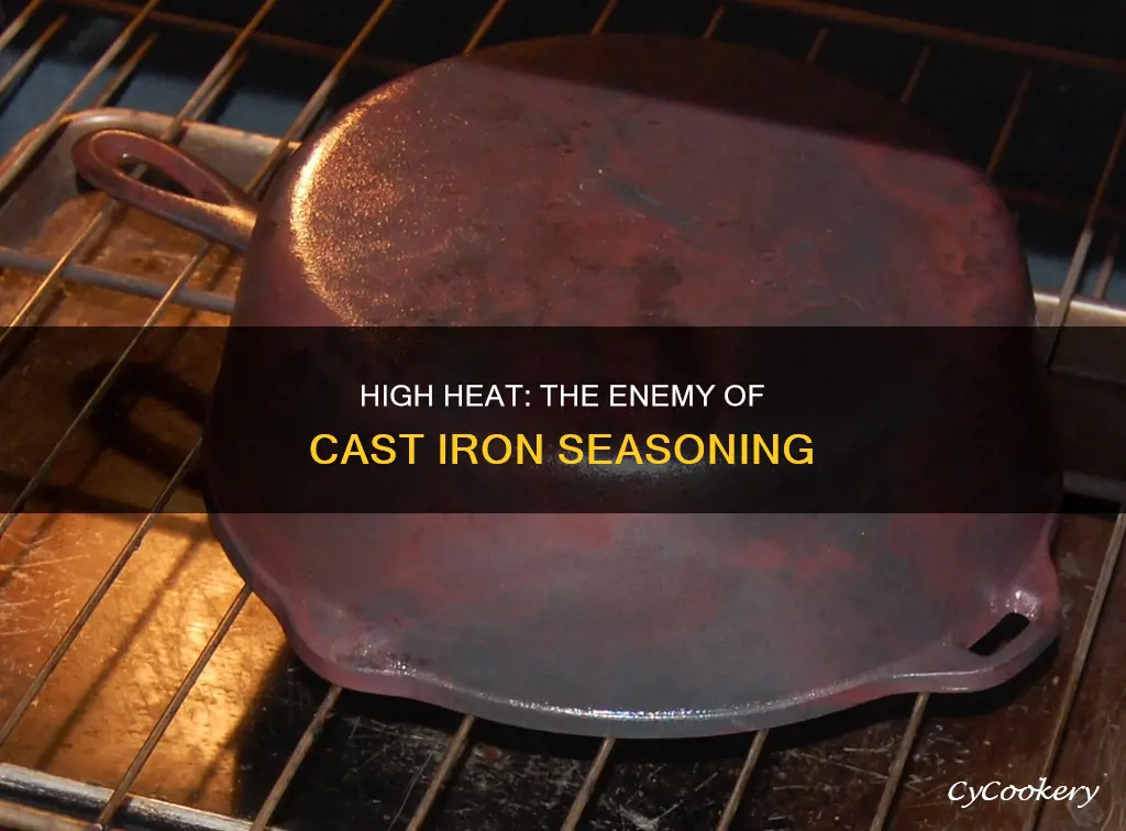 can high heat ruin a cast iron pan seasoning