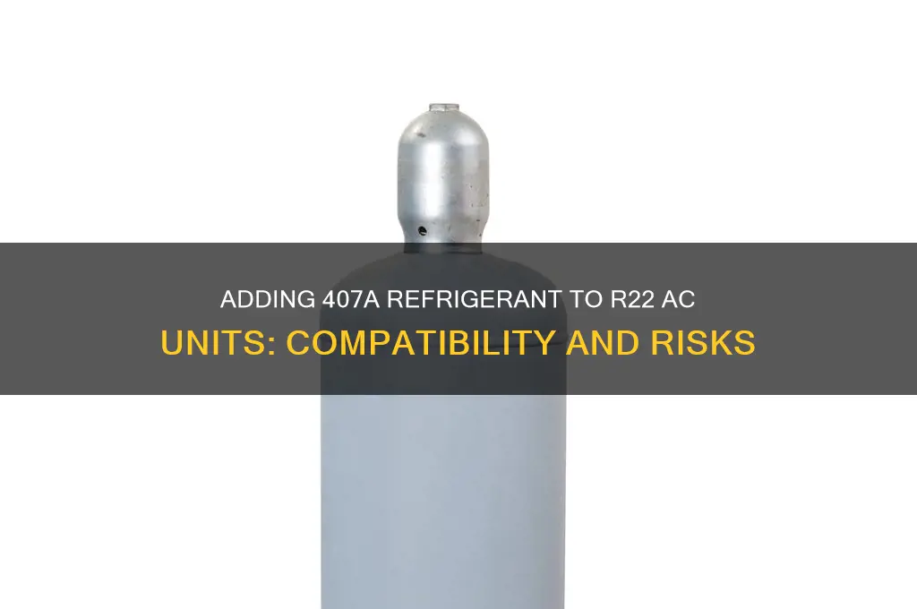 can i add 407a refrigerant to my r22 air conditioner