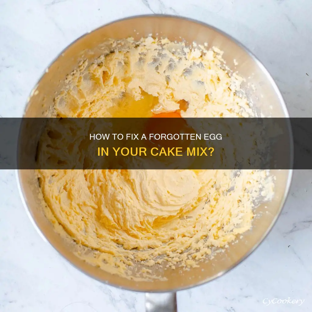 can I add egg to cake after placing in pan
