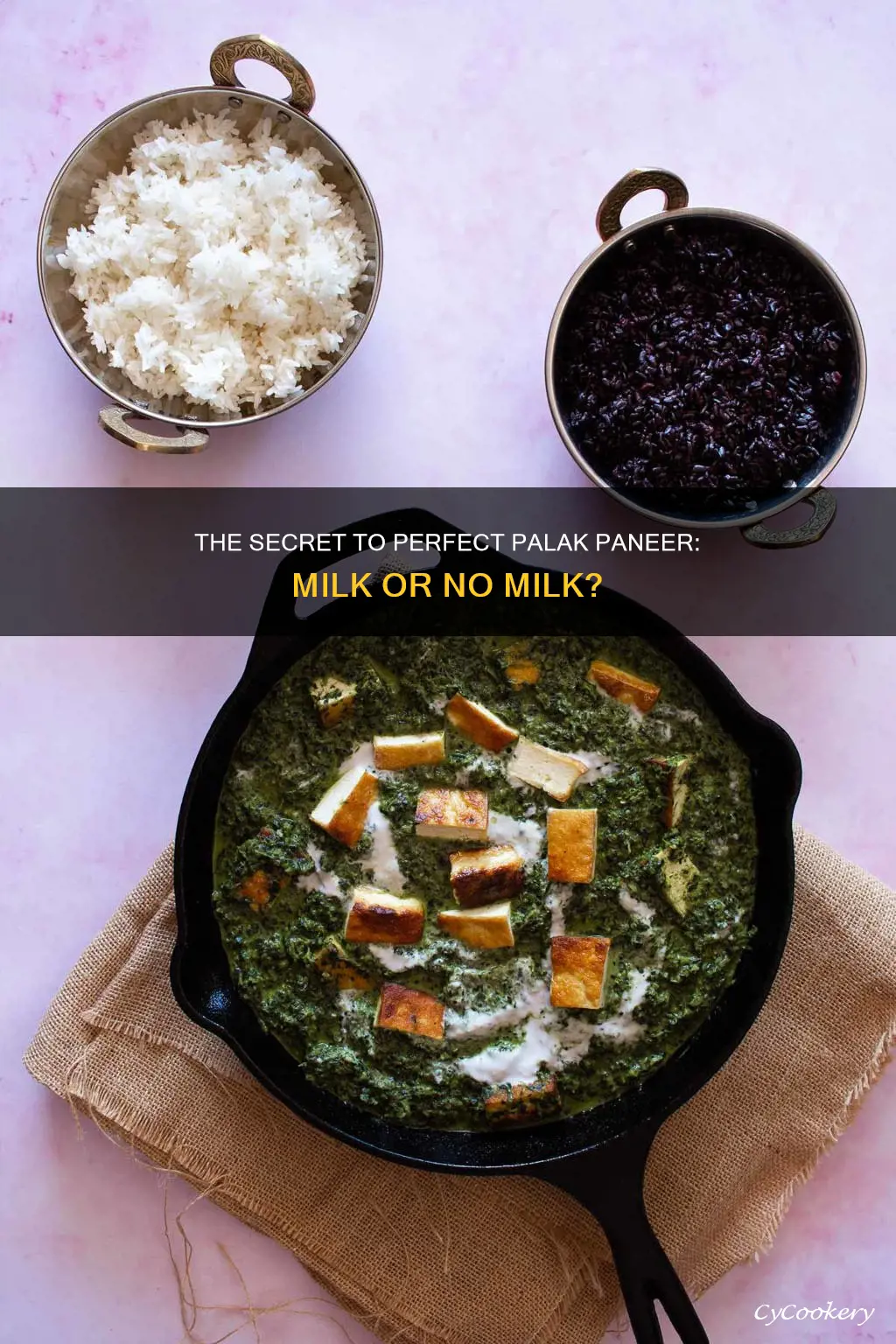 can I add milk in palak paneer