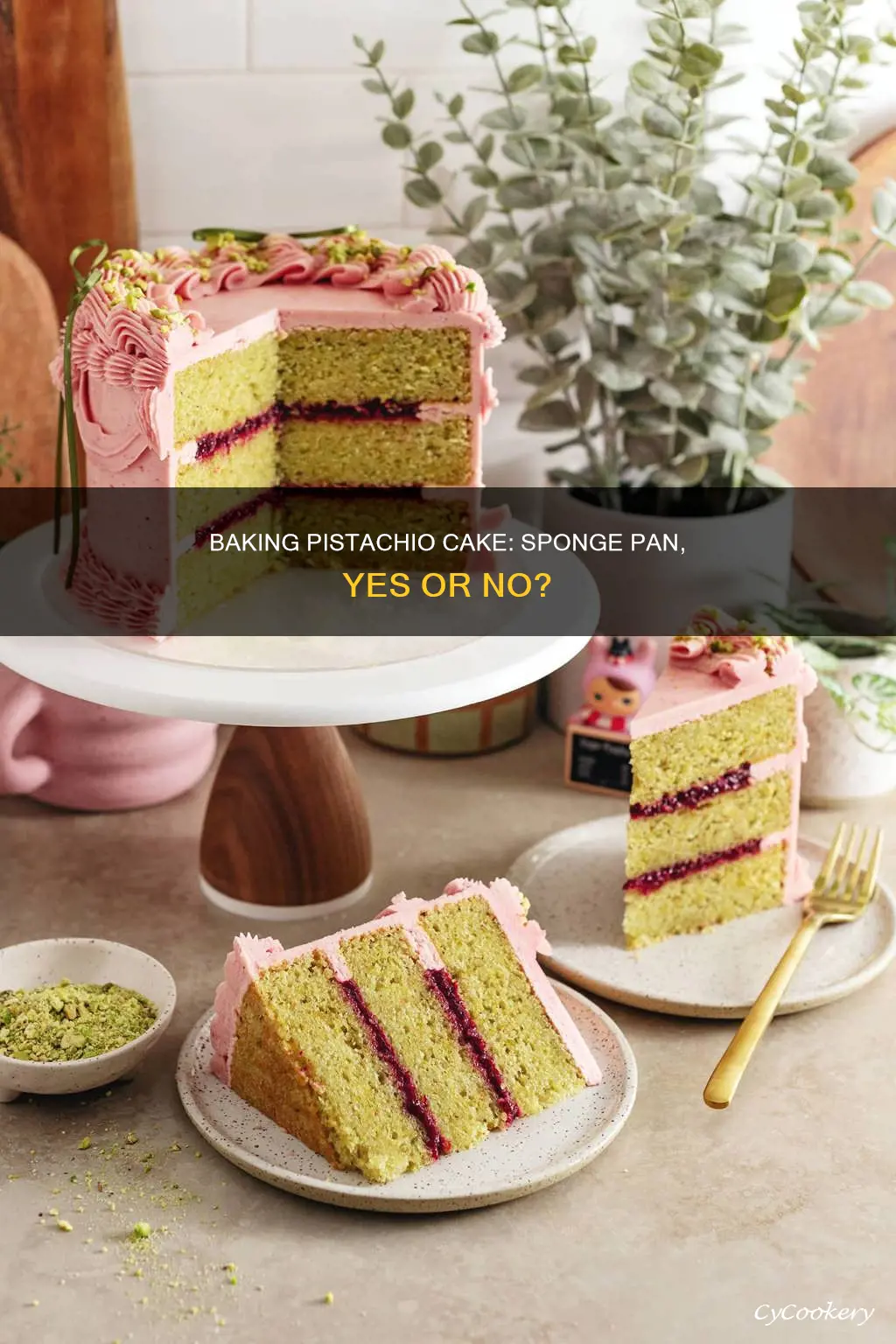 can I bake a pistachio cake in sponge cake pan