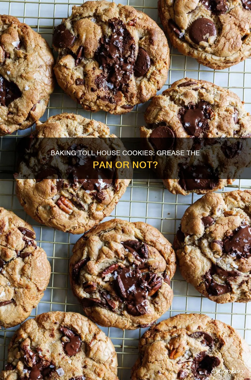 can I bake toll house cookies on greased pan