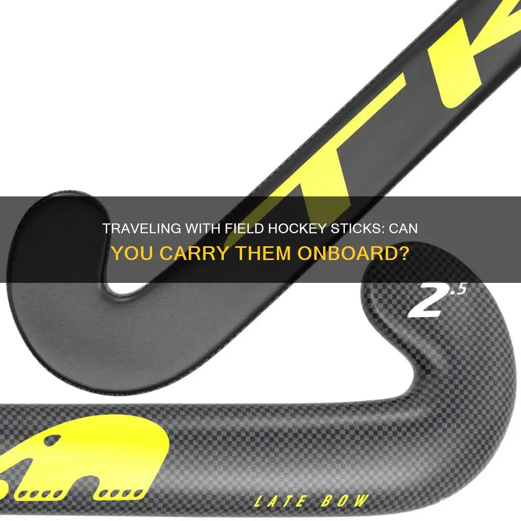 can I carry a field hockey stick on a pane