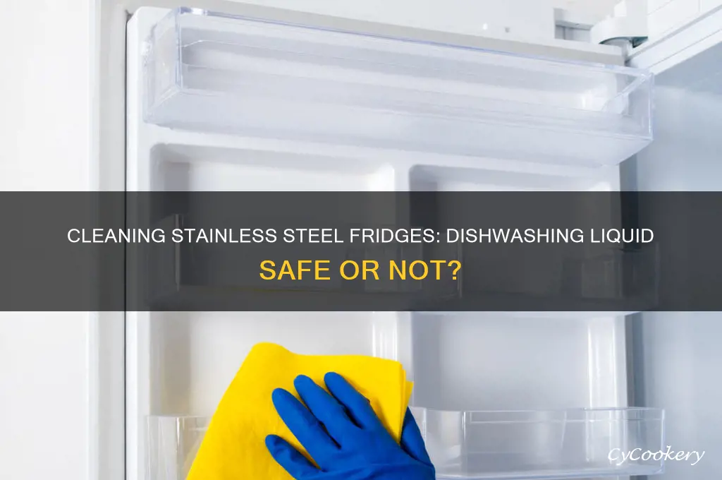 can i clean a stainless steel refrigerator with dishwashing liquid