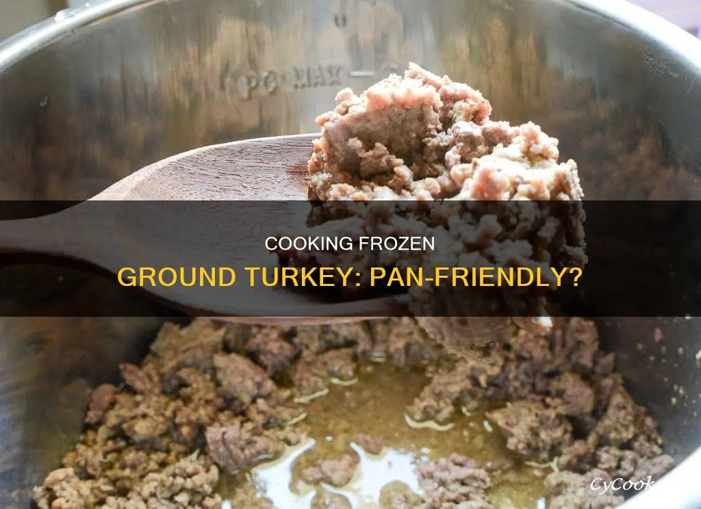 can I cook frozen ground turkey in a pan