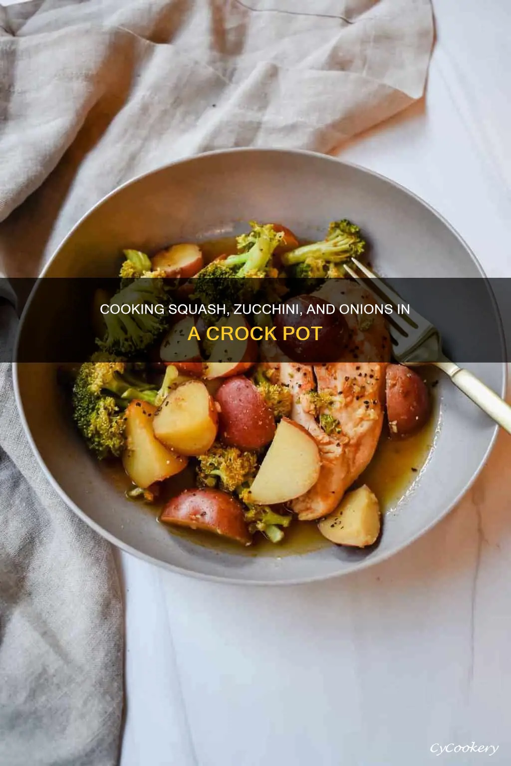 can I cook squash zuchini and onions in crock pot