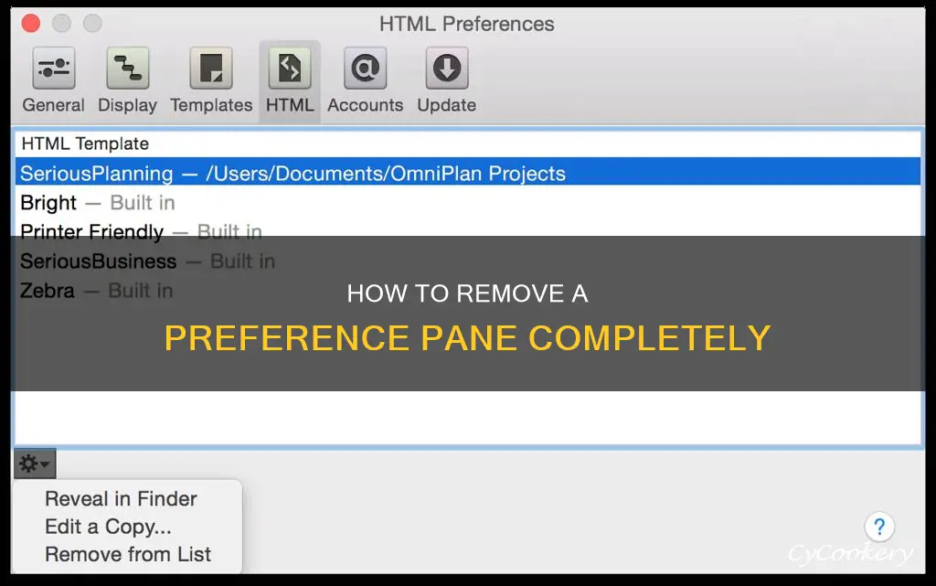 can I delete a preference pane