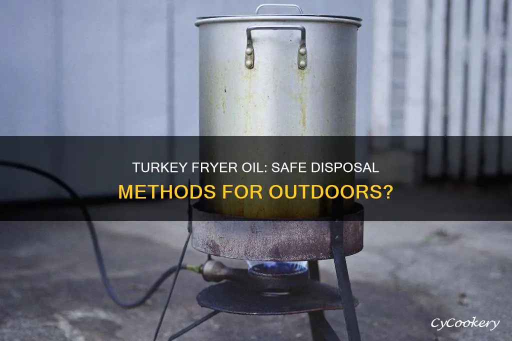 can i dump my turkey fryer oil outside