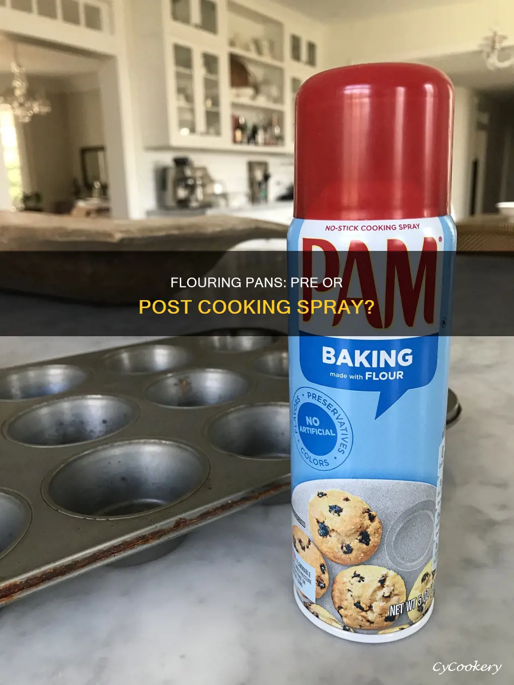 can I flour a pan after cook spray