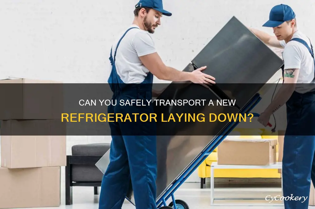 can i haul a new refrigerator laying down