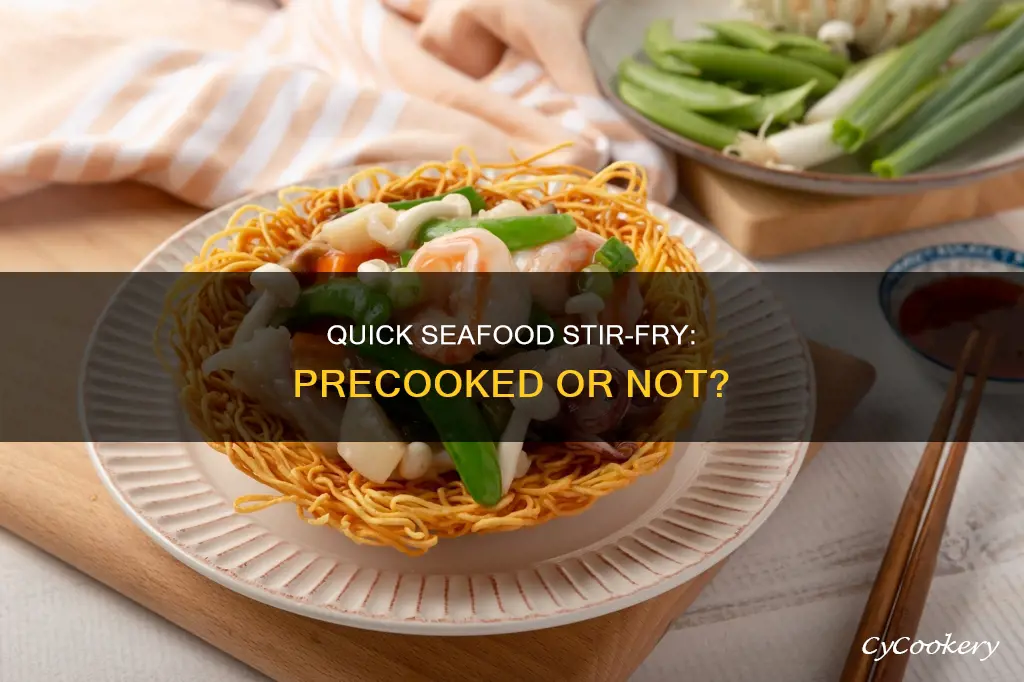 can I just put precooked seafood on a pan