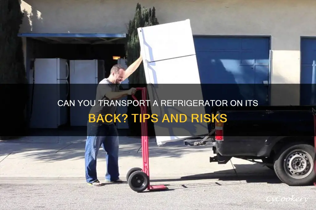 can i lay a refrigerator on its back to transport