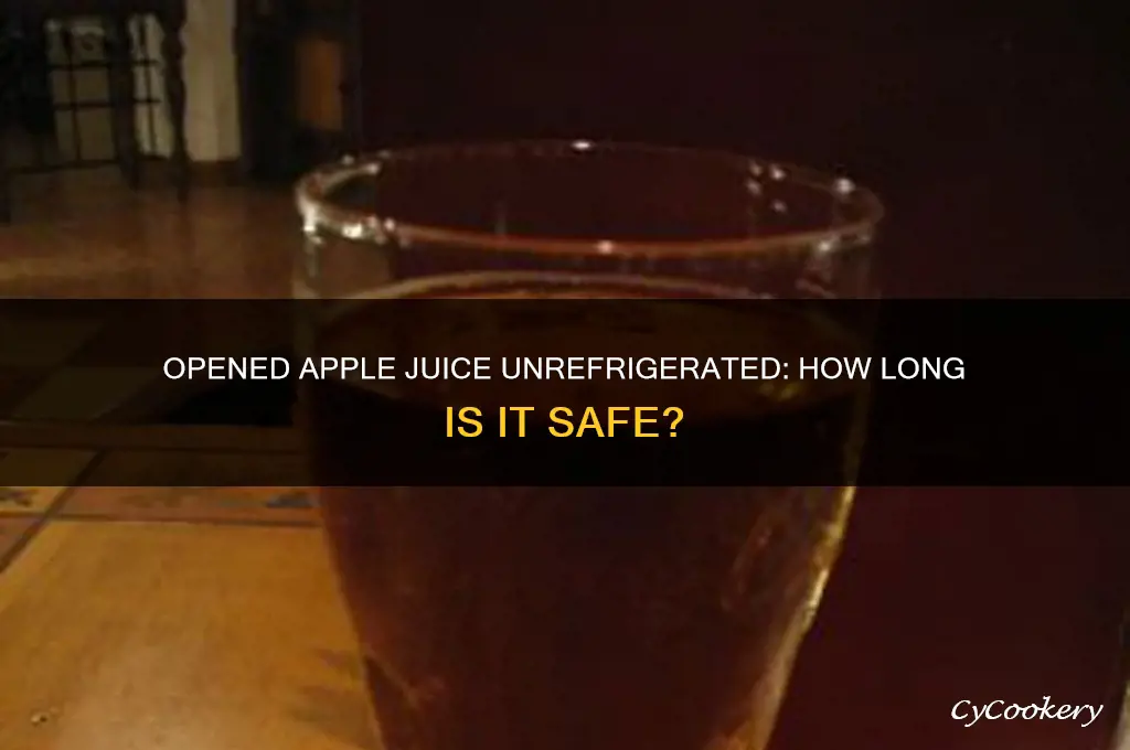 can i leave apple juice opened not refrigerated for days