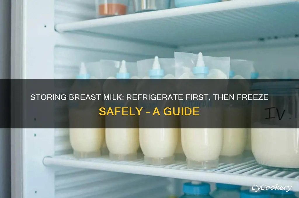 can i leave breastmil in the refrigerator then freeze it