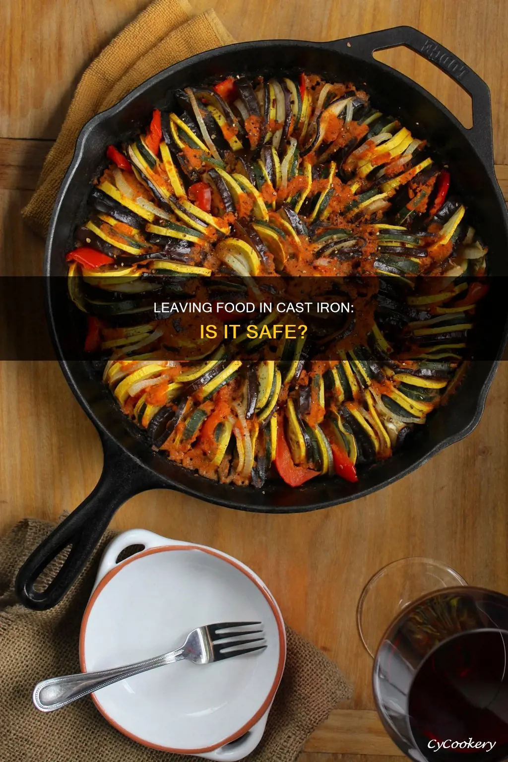 can I leave food in a cast iron pan