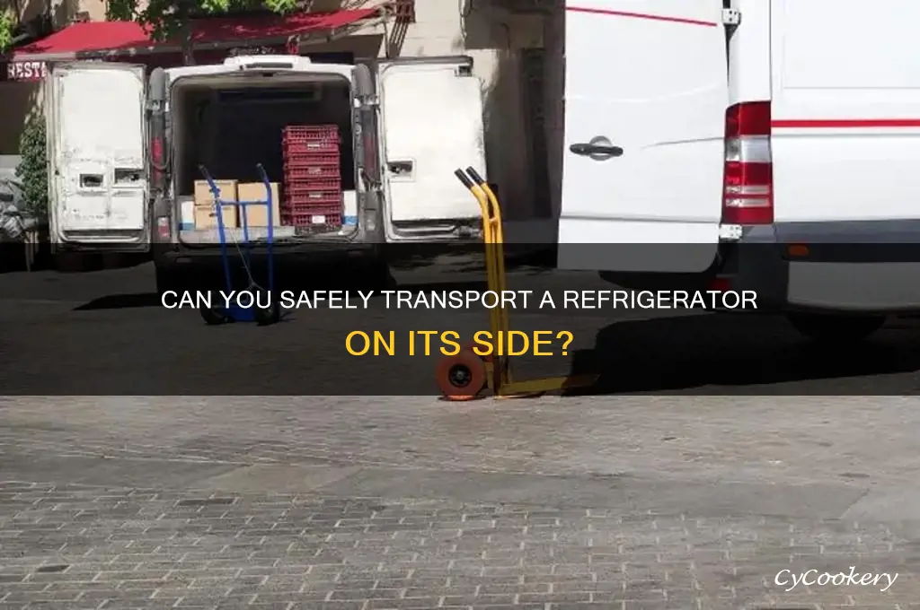 can i lie a refrigerator down sideways