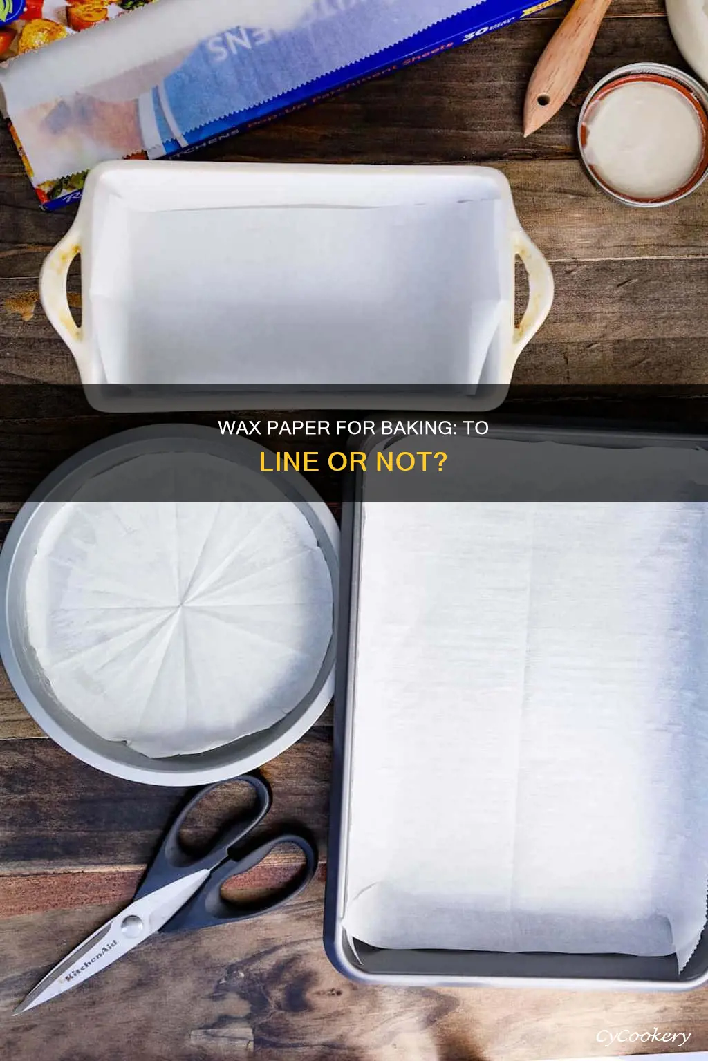 can I line a baking pan with wax paper