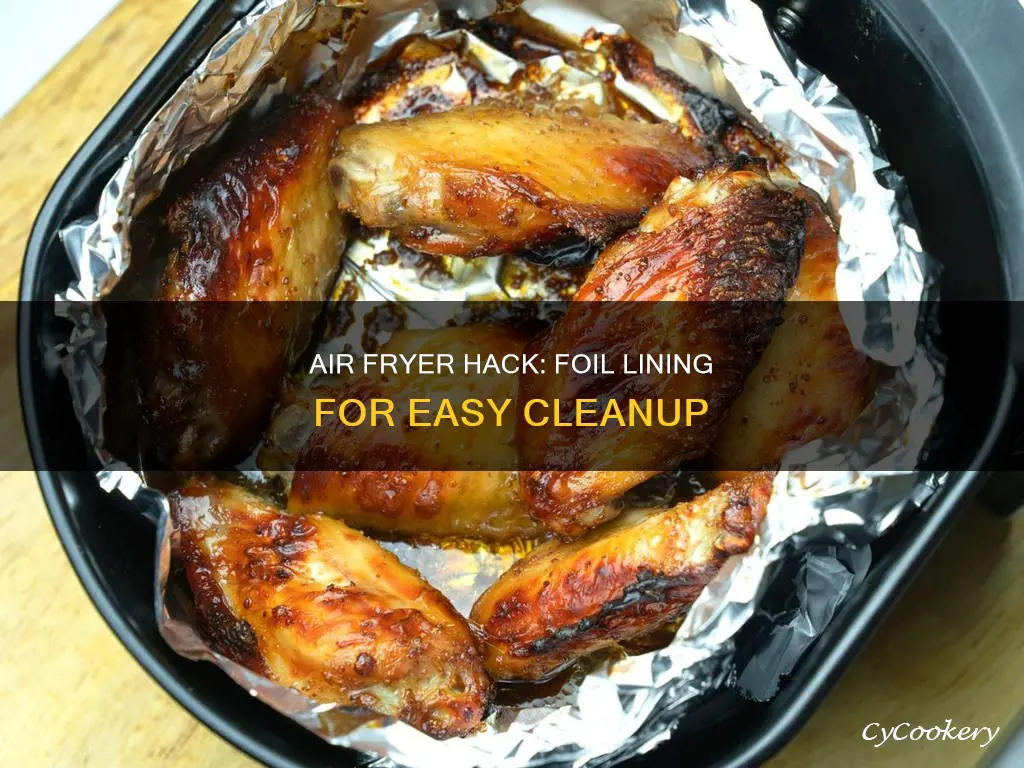 can i line bottom of air fryer with foil