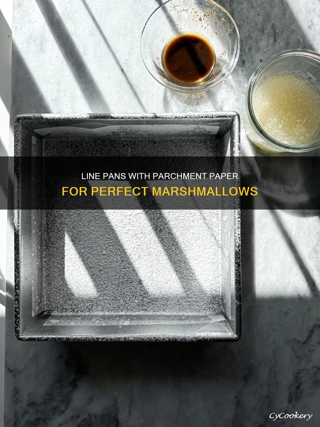can I line pan with parchment paper to make marshmallows