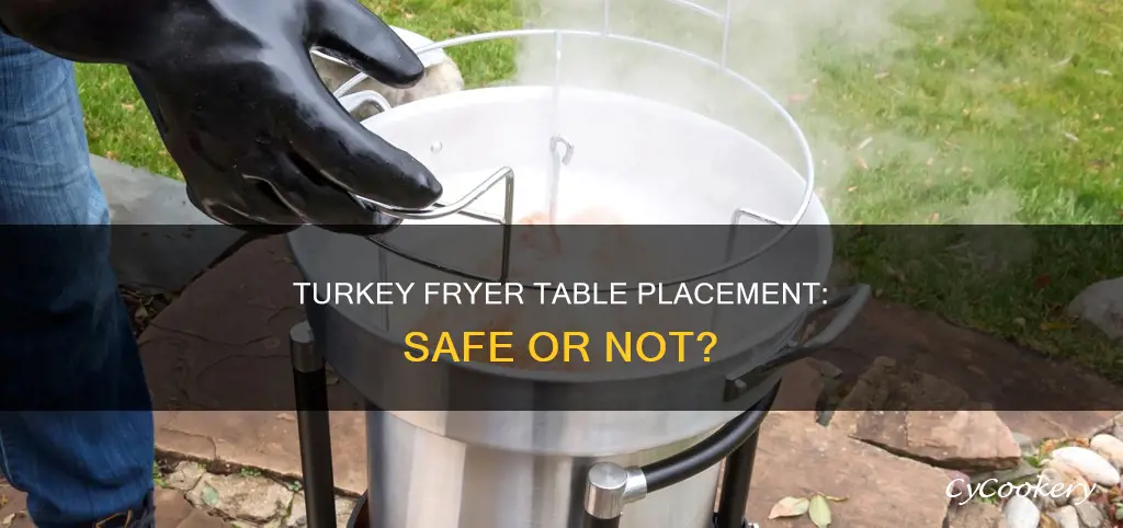 can i place a turkey fryer on the table