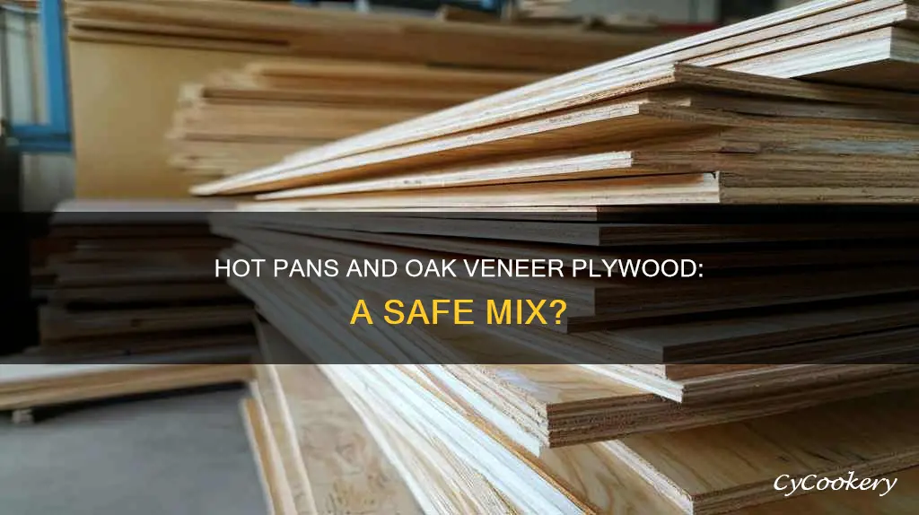 can I place hot pans on oak veneer plywood